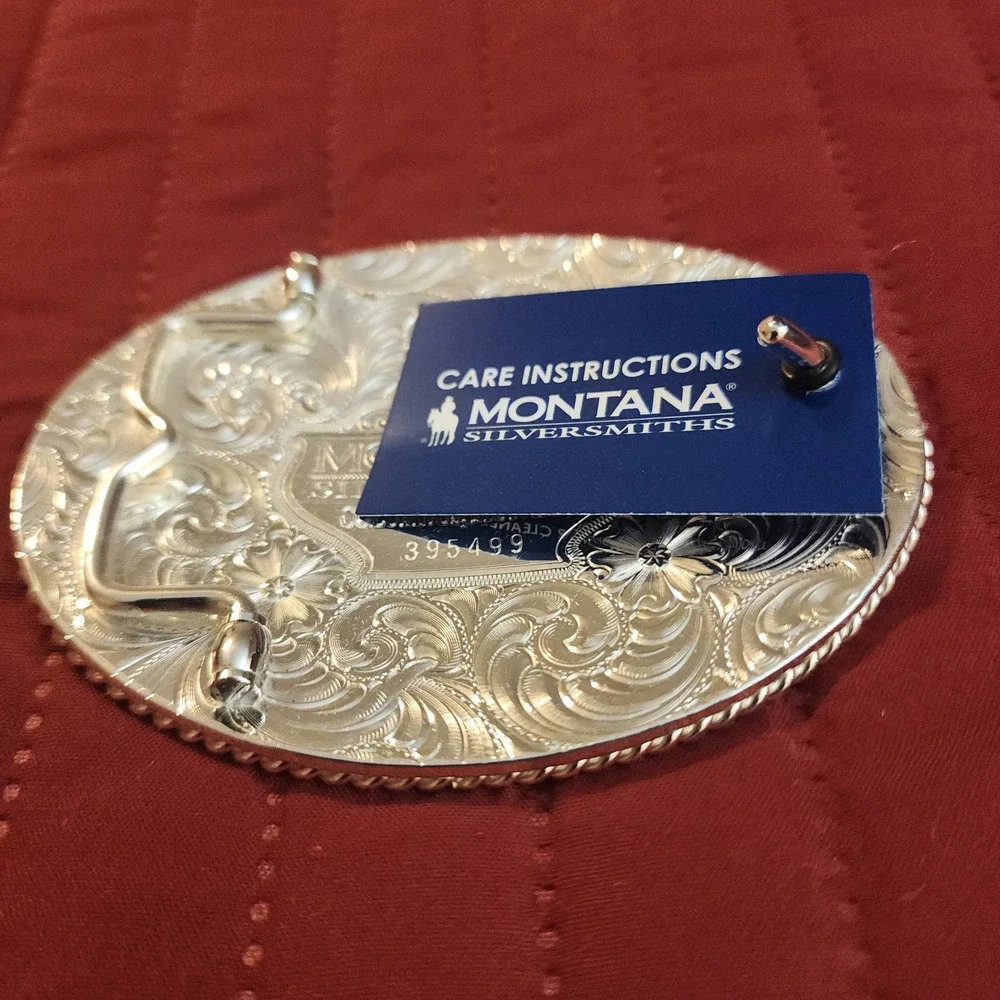 Rare Montana Silversmiths Kyle‎ Railroad 1000 Days Injury Free Belt Buckle